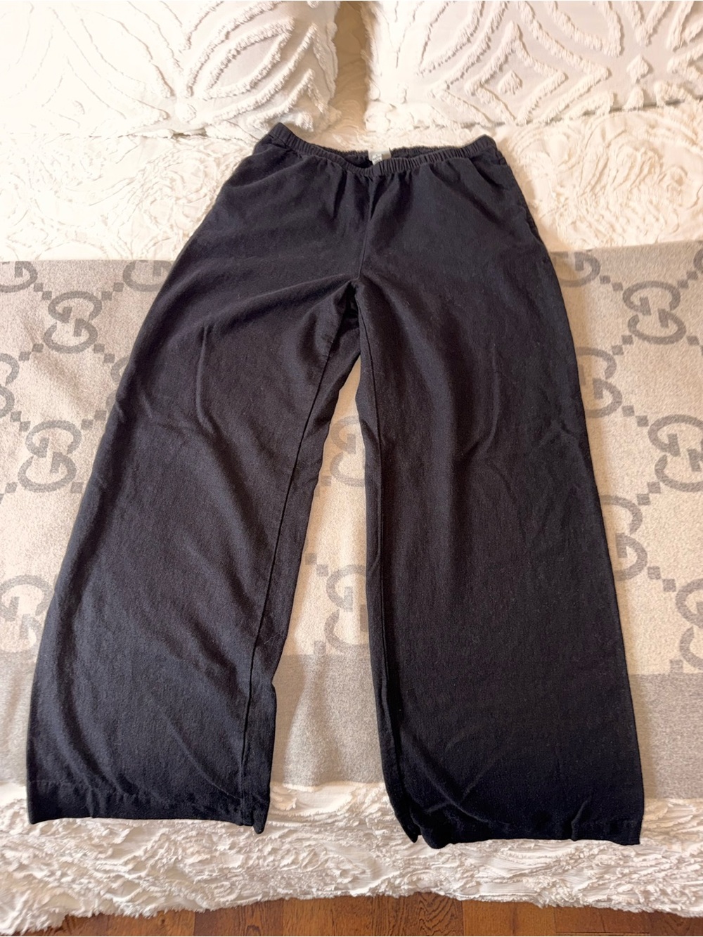A New Day Black Wide Leg Linen Blend Lounge Pants